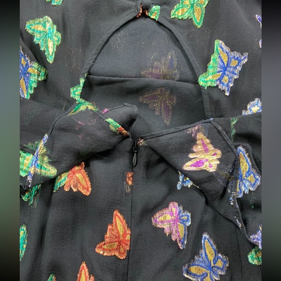 The Kooples Silk Ruffle Butterfly Bomb Mini Long Sleeve Dress - Picture 11 of 16